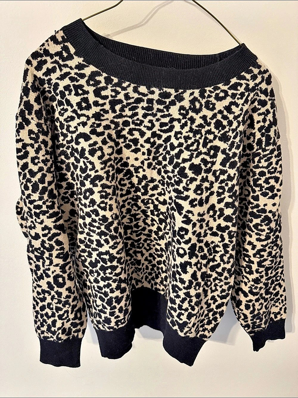 Molly Bracken Leopard Print Knit Sweater